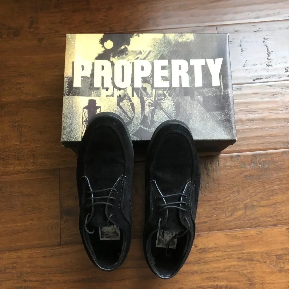 Mens Property brand black suede oxford shoes size 8.5 with box - Picture 2 of 9